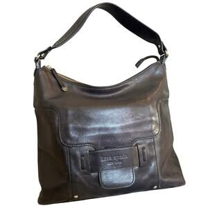 Kate Spade Savona Paige Large Black Purse Shoulder Bag Leather Slip Pocket Logo
